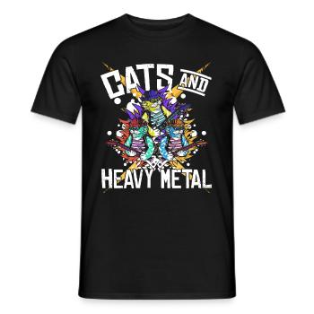 Cats & Heavy Metal - Men's T-Shirt - black - Front - AI Model Male 178 light (178cm)