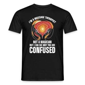 Massage Therapist - Men's T-Shirt - black - Front - AI Model Male 178 light (178cm)