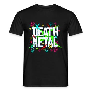 Funny Death Metal - Men's T-Shirt - black - Front - AI Model Male 178 light (178cm)