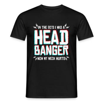 Funny Heavy Metal Headbanging - Men's T-Shirt - black - Front - AI Model Male 178 light (178cm)