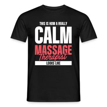 Massage Therapist - Men's T-Shirt - black - Front - AI Model Male 178 light (178cm)