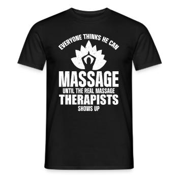 Massothérapeute - T-shirt homme - noir - Devant - AI Model Male 178 light (178cm)