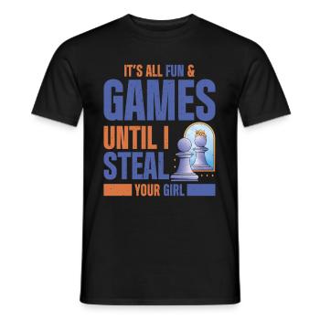 Funny Chess Player - Männer T-Shirt - Schwarz - Vorne - AI Model Male 178 light (178cm)