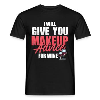 I Will Give Makeup Advice For Wine - Makeup Artist - Men's T-Shirt - black - Front - AI Model Male 178 light (178cm)