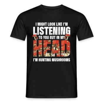 Mushroom Hunting - Männer T-Shirt - Schwarz - Vorne - AI Model Male 178 light (178cm)
