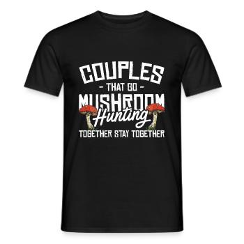 Couple de chasseurs de champignons - T-shirt homme - noir - Devant - AI Model Male 178 light (178cm)