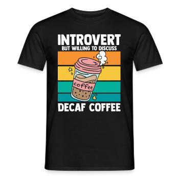 Café décaféiné - décaféiné - T-shirt homme - noir - Devant - AI Model Male 178 light (178cm)