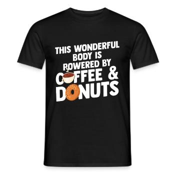 Donut & Coffee Lover - Men's T-Shirt - black - Front - AI Model Male 178 light (178cm)