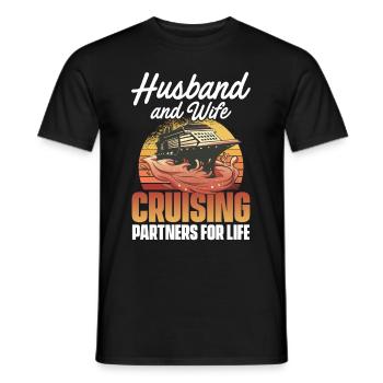 Couple de vacances de croisière - Bateau de croisière - T-shirt homme - noir - Devant - AI Model Male 178 light (178cm)