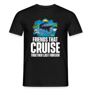 Cruising Vacation Friends - Bateau de croisière - T-shirt homme - noir - Devant - AI Model Male 178 light (178cm)