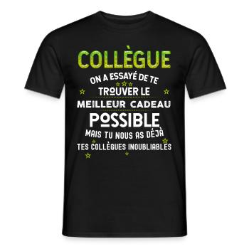 Collègue Cadeau Des Collègues Inoubliables - T-shirt homme - noir - Devant - AI Model Male 178 light (178cm)