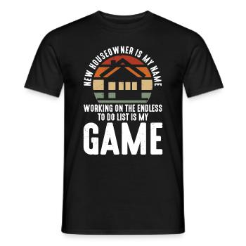 Housewarming Party - New Houseowner - Men's T-Shirt - black - Front - AI Model Male 178 light (178cm)