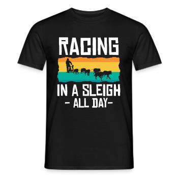 Traîneau à chiens | Mushing - T-shirt homme - noir - Devant - AI Model Male 178 light (178cm)