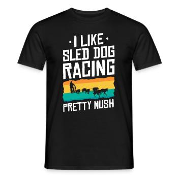 Traîneau à chiens | Mushing - T-shirt homme - noir - Devant - AI Model Male 178 light (178cm)