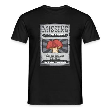 Wanted Steinpilz lustiges Pilz Geschenk - Männer T-Shirt - Schwarz - Vorne - AI Model Male 178 light (178cm)