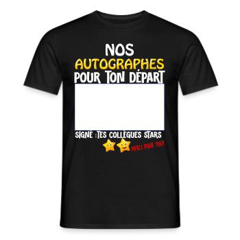 Autographe Cadeau Des Collègues Stars Merci ! - T-shirt homme - noir - Devant - AI Model Male 178 light (178cm)