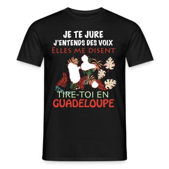 Guadeloupe Je T'Aime - T-shirt homme - noir - Devant - AI Model Male 178 light (178cm)