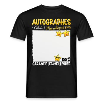 Collègue Humour Signature Autographes Départ - T-shirt homme - noir - Devant - AI Model Male 178 light (178cm)