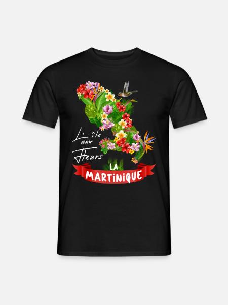Ile Aux Fleurs Carte De La Martinique Homme Femme - T-shirt homme - noir