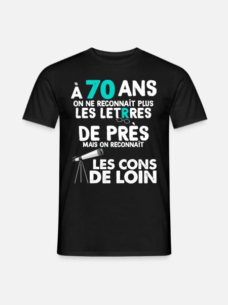 70-jähriges Jubiläum 70 Jahre Männlich Weiblich - Männer T-Shirt - Schwarz