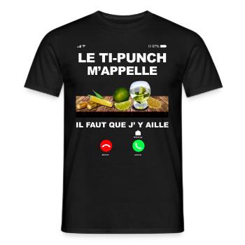 Papa Apéro Antilles Ti Punch Rum - Men's T-Shirt - black - Front - AI Model Male 178 light (178cm)