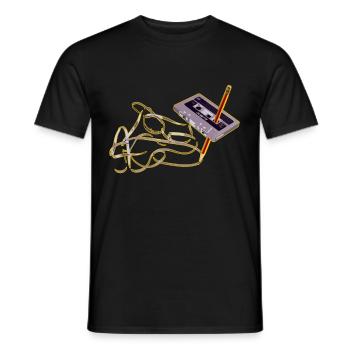 Cassette and 80s 90s Vintage - Men's T-Shirt - black - Front - AI Model Male 178 light (178cm)