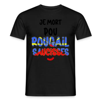 La Réunion Drapeau Rougail Saucisse - T-shirt homme - noir - Devant - AI Model Male 178 light (178cm)