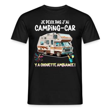 Camping Car Y'a Chouette Retraite Humour - T-shirt homme - noir - Devant - AI Model Male 178 light (178cm)