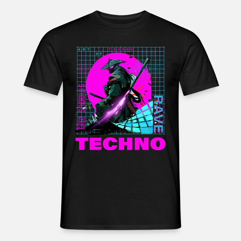 Techno Rave Electro Samurai Japan - Men's T-Shirt - black