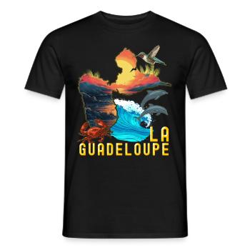 Guadeloupe Französisch-Westindien 971 Delfin Kolibri - Männer T-Shirt - Schwarz - Vorne - AI Model Male 178 light (178cm)