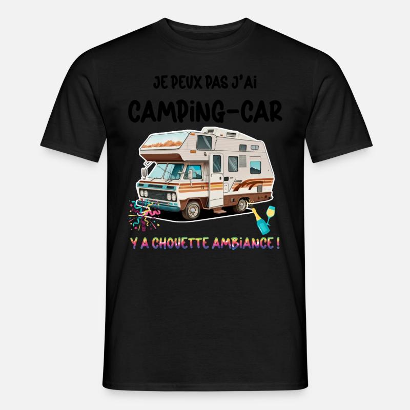 Wohnmobil Mann Damen Eule Aperitif - Männer T-Shirt - Schwarz