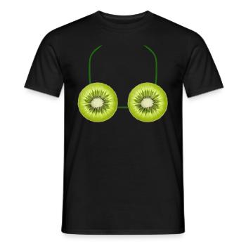 Kiwi Humor Tropical Fruits Bra - Men's T-Shirt - black - Front - AI Model Male 178 light (178cm)