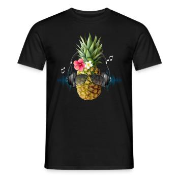 Ananas Lunettes De Soleil Hibiscus - T-shirt homme - noir - Devant - AI Model Male 178 light (178cm)