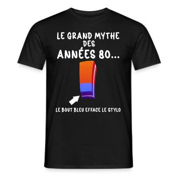 80er Jahre Radiergummi Der große Vintage-Mythos - Männer T-Shirt - Schwarz - Vorne - AI Model Male 178 light (178cm)