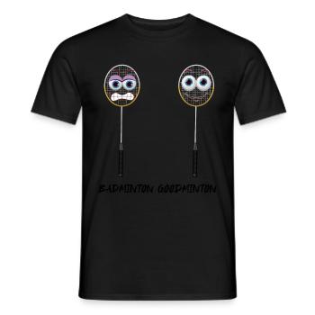 Badminton Humor Racquet Men - Men's T-Shirt - black - Front - AI Model Male 178 light (178cm)