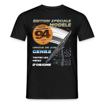 Vintage 94 90er Männer und Weibliche 94 Auto Vignette - Männer T-Shirt - Schwarz - Vorne - AI Model Male 178 light (178cm)