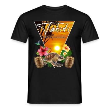 Tahiti Französisch-Polynesien Kolibri Schildkröte - Männer T-Shirt - Schwarz - Vorne - AI Model Male 178 light (178cm)