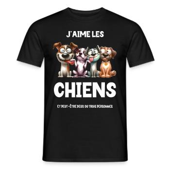 Ich liebe Hunde Humor Mann Kind Hund Lustig - Männer T-Shirt - Schwarz - Vorne - AI Model Male 178 light (178cm)
