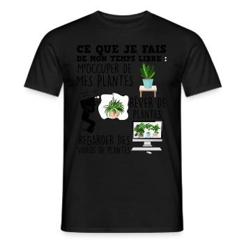 Plant Man Woman Gardening Summer Spring - Men's T-Shirt - black - Front - AI Model Male 178 light (178cm)