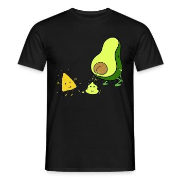 Avocado Vegetarian Vegan Guacamole Women Men - Men's T-Shirt - black - Front - AI Model Male 178 light (178cm)