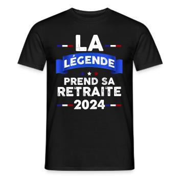 La Légende Prend Sa retraite 2024 Bleu Blanc Rouge - T-shirt homme - noir - Devant - AI Model Male 178 light (178cm)
