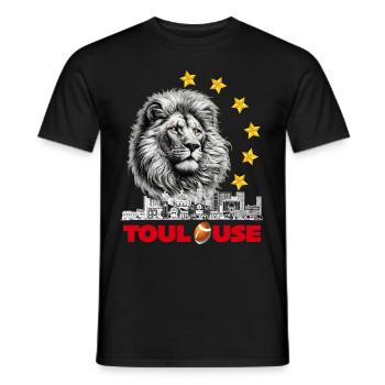 Toulouse Rugby 6 Etoiles Sport Champion Lion Fier - T-shirt homme - noir - Devant - AI Model Male 178 light (178cm)