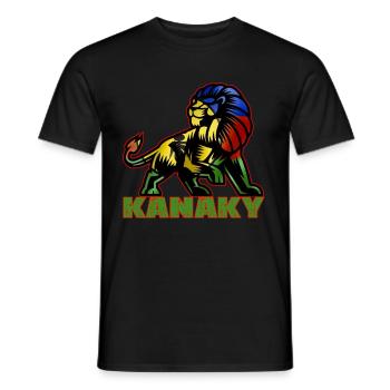 Lion Kanaky Flag New Caledonia Strong - Men's T-Shirt - black - Front - AI Model Male 178 light (178cm)