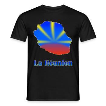 Merveilleux Drapeau La Réunion Fierté Homme Femme - T-shirt homme - noir - Devant - AI Model Male 178 light (178cm)