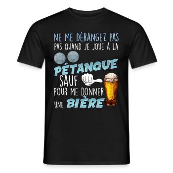 Pétanque und Bier Humor Papa Papy - Männer T-Shirt - Schwarz - Vorne - AI Model Male 178 light (178cm)