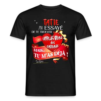 Tatie D'Amour D'une Nièce Annonce Future Grossesse - T-shirt homme - noir - Devant - AI Model Male 178 light (178cm)