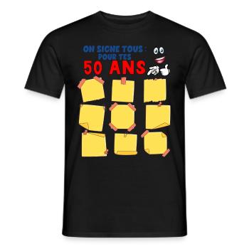 Wir unterzeichnen Jubiläum 50 Jahre Mann Frau - Männer T-Shirt - Schwarz - Vorne - AI Model Male 178 light (178cm)