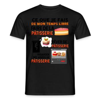 Bakery Pastry Free Time Men Women - Men's T-Shirt - black - Front - AI Model Male 178 light (178cm)