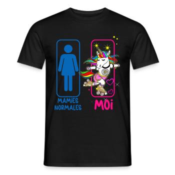 Granny Unicorn Super Granny Best Grandma - Men's T-Shirt - black - Front - AI Model Male 178 light (178cm)