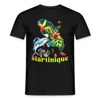 Martinique French Antilles Dauphin Travel - Men's T-Shirt - black - Front - AI Model Male 178 light (178cm)